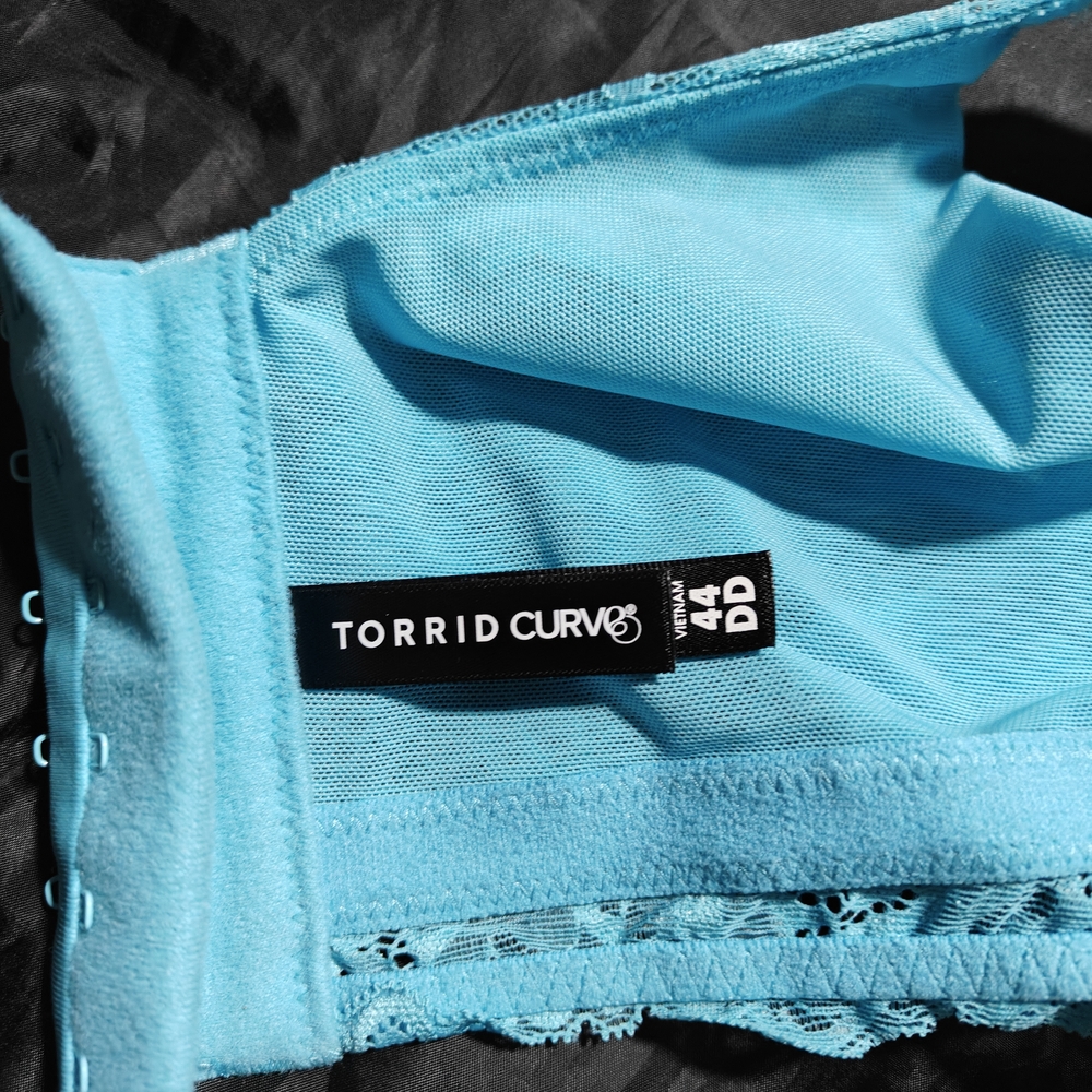 Torrid Blue Lace Full-Coverage Bra with Adjustable Straps - Picture 3 of 3